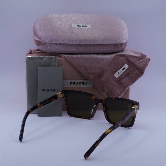 Miu Miu MU13ZSF VAU01T Rectangle Sunglasses – Honey Havana main image 7